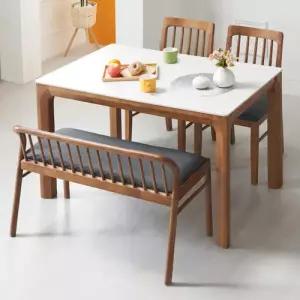 [에보니아] 파란 통세라믹 4인용 식탁세트 (테이블+의자2+벤치1) [수도권무료배송]