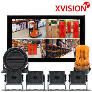 Ai인공지능 지게차 중장비 안전용품 4채널 블랙박스 전방측방후방카메라세트 사람인식 감지기 라인빔 K400