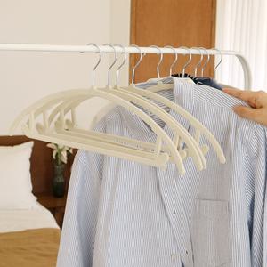 LOIKO 벨벳라운드형 니트 어깨뿔방지 논슬립 옷걸이 아이보리 30p