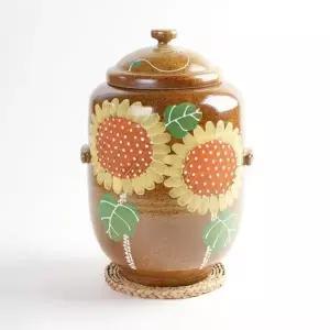 [텐바이텐]갈색 해바라기 쌀독 10kg 쌀항아리 소금단지 소금항아리