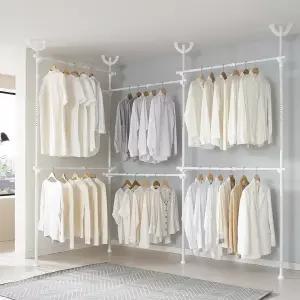6단 행거 EO-406C 국민튼튼 고정식 드레스룸 시스템 옷걸이 행거