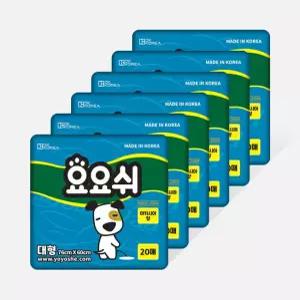 [6개 세트] 요요쉬 스카이 대형 20매 (60x76cm) 강아지 배변패드 강아지 배변패드