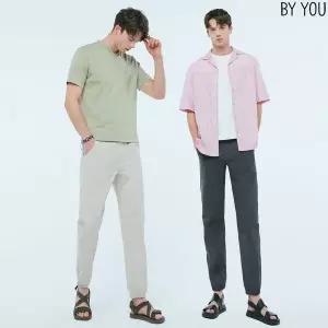 [하프클럽/바이유]남성 린넨라이크 밴딩 조거 팬츠 2종택1_ILAM