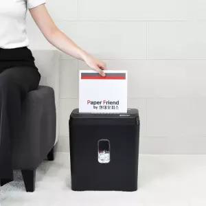 [현대오피스] 소형 문서세단기 PK-612X (+오일페이퍼) 1회 6매 파지함 12.5L 종이파쇄기 세절기 가정용 사무용