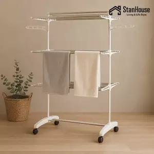 스텐하우스 다용도봉 빨래건조대 6단+양말걸이 36개