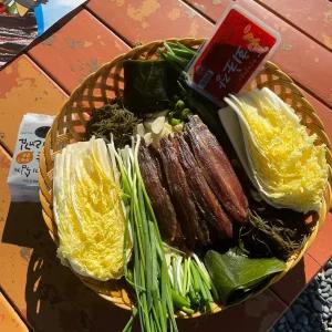 구룡포 햇과메기 10미 20쪽 신선 야채+해초+초장김 10종 풀세트 3~4인