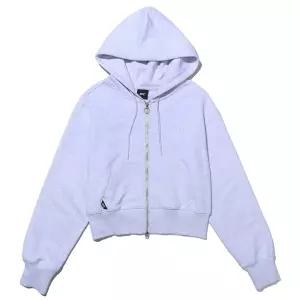 UFC 에센셜 오버핏 크롭 후드 집업 (W) 화이트 그레이 U2TTT3237M1