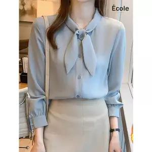 [에꼴드파리]블렌드 타이 블라우스 F2XWBB001Z_P331120383