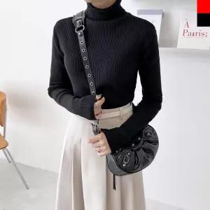 오피스룩 여자니트티 롱 티 코디 겨울 라운드 봄