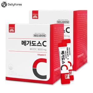 고려은단 메가도스C 비타민C 3000 3g x 100포 2박스 고함량 분말 스틱 D