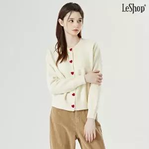 [르샵]러블리 라운드 하트 버튼 긴팔 니트 가디건 (DO4CK003A)