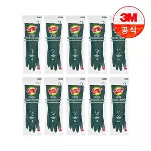[3M]고리형 다크그린 고무장갑(중) 10개