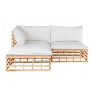 라탄 소파식 썬배드 야외용 대나무 모듈 수영장 테라스