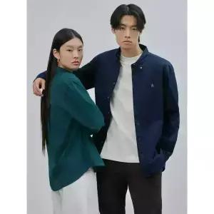 [빈폴] [Essential] 남녀공용 옥스퍼드 솔리드 셔츠 - 네이비 (BC4764E05R)