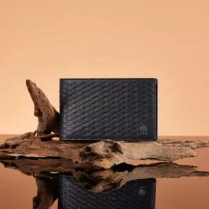 닥스 액세서리 [WOVEN PATTERN] 네이비 짜임패턴 소가죽 반지갑 DBWA5F860N2