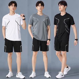 여름 남성 쿨링 트레이닝 세트 남자 헬스복 짐웨어 런닝복 운동복 반팔 반바지 츄리닝 셋업