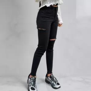 여자 구제 스판 블랙진 스키니 데님팬츠