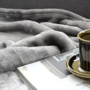 브룬 따뜻한 양면 극세사 블랭킷(그레이)