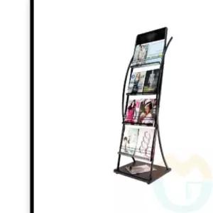 굿마켓 잡지 거치대 철제잡지대 팜플렛스탠드 팜플렛진열대 홍보물꽂이 전단지꽂이