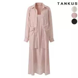 [탱커스] 여성 오버핏 셔츠 롱원피스 셋업