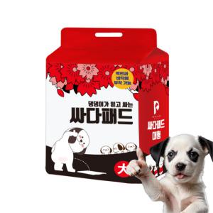 논슬립 싸다패드 대형 40매 3팩 40g 배변패드 초강력흡수력 미끄럼방지 애견 반려견