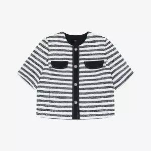 [SI](의정부점)배색 트위드 반팔 재킷 (SSKJJAE21410)(SSKJJ21410)