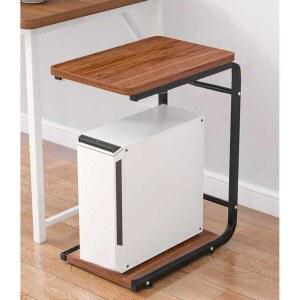 선반 호두나무 PC 본체트레이 컴퓨터본체선반 본체거치대 거치대 받침 고정 착용핏