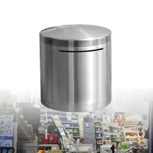 돼지저금통 지폐 투명 안열리는 스텐 저금통 원형 중 (WFI0GR3)