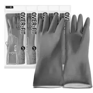 명진 오버핏 고무장갑 소형S(그레이) 5켤레 벗기편한 주방장갑 라텍스