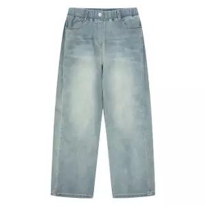 [틴톡] 여자 봄이월 사이드 핀턱 와이드 블루진(25QT283)