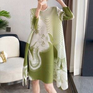 플리츠 원피스 프린트 정장 파티 여성용 럭셔리 복음주의 드레스