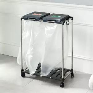 재활용 분리수거함 2단 가정용 스탠드 분리수거 분리수거대/분리/정리함/쓰레기/수거함/사무실/분리수거통