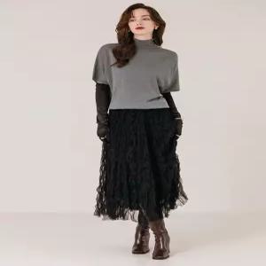 [막스까르띠지오]웨이브 쉬폰 시스루 샤스커트