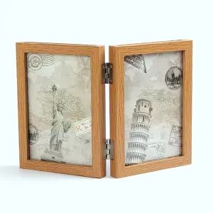 OCE 양면 2단 접이식 스탠드 사진 액자 4X6