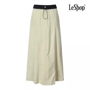[롯데백화점]르샵 허리 배색 스트링 코튼 플레어 롱 스커트 BP9SK019A