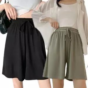 여성 빅사이즈 쿨 밴딩 반바지 와이드 팬츠 (WFK87NH)