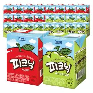 (빠르미쇼핑) 매일유업 피크닉 청포도 12팩 + 사과 12팩 200ml 드링크 팩 음료 음료수 쥬스 주스