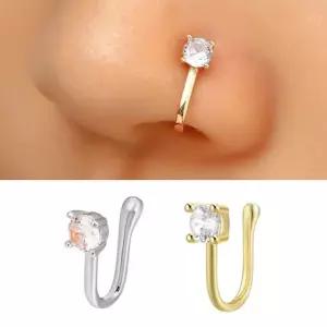 뚫지않는 입술 코 큐빅 피어싱 가짜 코찌 입찌 1PCS (WFH30KY)