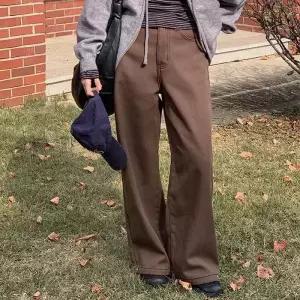 [코코블랑] 커브 와이드 본딩 기모 스냅 팬츠(숏,미들,롱)