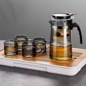 스텐필터 드롭형 티팟 찻잔 4인 다기세트 (WFFLZ0W)