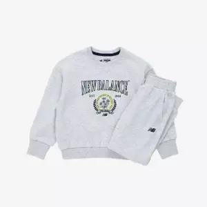 뉴발란스키즈트레이닝세트 RQJ NK9YF1803G-AA NBGC_크롭 스웨트 셋업 / Light Melange Gray