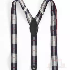 젠틀맨 4클립 멜빵 체크 멜빵끈