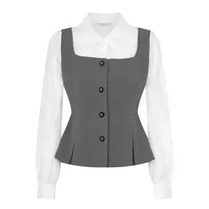 [케네스레이디][BYLYNN]로시 레이어드 블라우스 EVBLPI9800