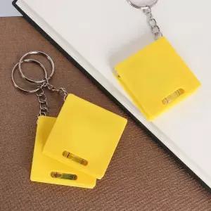 워킹자 줄자 노란 마법책 열쇠고리형 미니수평계 (WBA10D6)