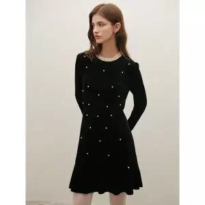 벨벳 프릴카라 원피스/S254M653