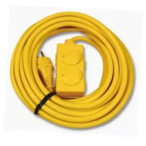 산업용 연장선 2구 방우형 30m 전기 연장선 작업용 현장 두꺼운 캠핑용 절연 전선 릴선