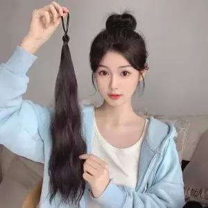 웨이브 긴 머리 부분 가발 머리끈 포니테일 헤어피스 (WFIJ7RC)