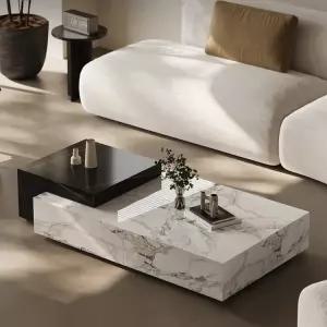 고급 원목 거실 티테이블 세트 미니멀 디자인 낮은 좌식 인테리어 강화유리 포함 거실탁자 커피테이블