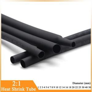 블랙 2:1 열 수축 튜브 폴리올레핀 케이블 절연 슬리브 직경 1 2 3 4 5 6 7 8 9 50 mm