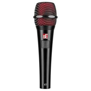[미국배송] 노래 음성 및 스튜디오 녹음을 위한 SE ELECTRONICS V7 푸시 투 토크 다이내믹 마이크 - 슈퍼카디오이드 알루미늄 보이스 코일이 장착된 XLR 휴대용 전문가용 마이크로 피드백 전 큰 이득을 제공합니다